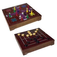 Wooden Nine Men&#39;s Morris und Ludo Brettspiel